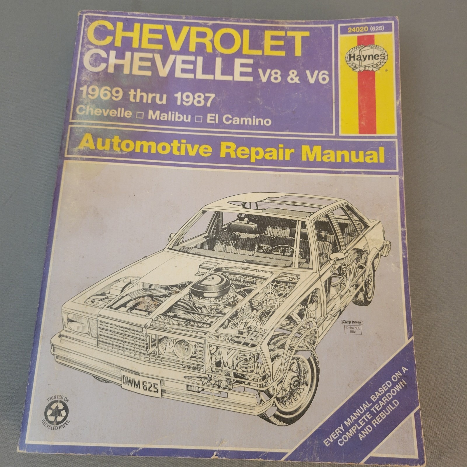 Haynes Automotive Repair Manual Chevrolet Chevelle V8 V6 196987